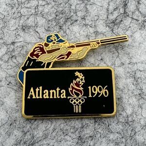 Vintage Atlanta 1996 Olympic Games Enamel Lapel Pin Badge Sharp Shooting Sport